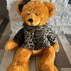 Vintage JCPenney Golden Teddy Bear with Leopard Print Outfit